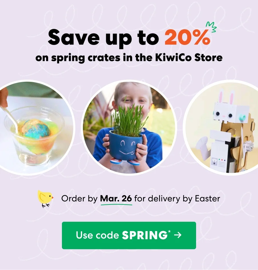 Baby playing with a KiwiCo Panda Crate toy. Designed for ages 0–36 months to explore and discover.