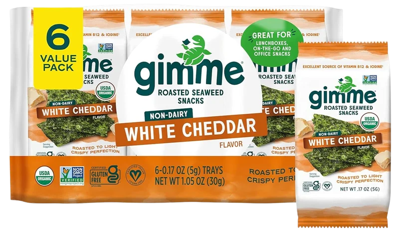 Image of Gimmie White Cheddar Roasted Seaweed Snack (6 Pack)