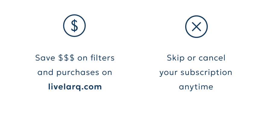 Save $$$ on filters and purchases on livelarq.com