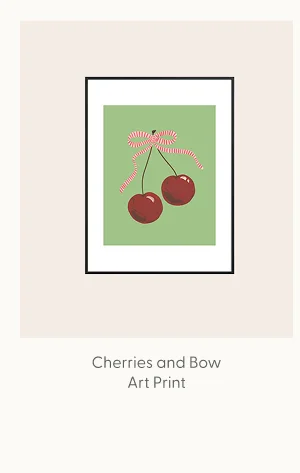 Cherries and Bow Art Print