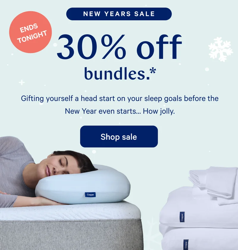 NEW YEARS SALE >> Gifting yourself a head start on your sleep goals before the New Year even starts… How jolly. >> Shop sale >>