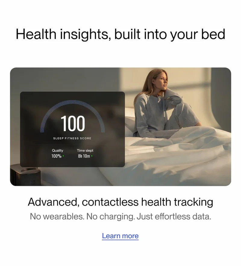 Health insights, built into your bed | Advanced, contactless health tracking