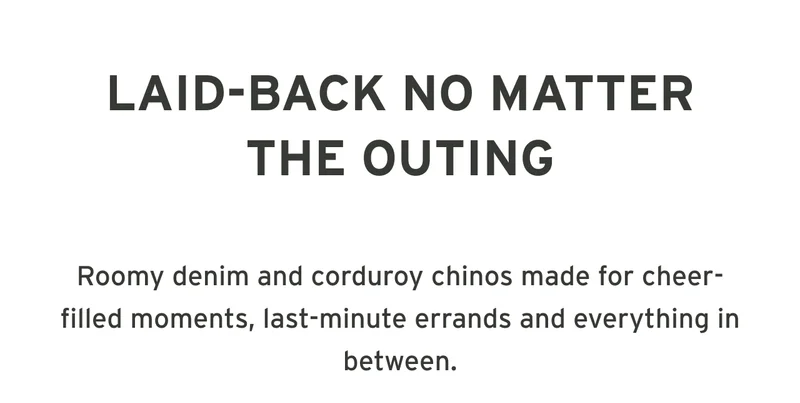 LAID-BACK NO MATTER THE OUTING