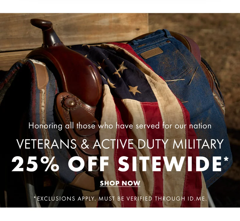 Veterans & Active Duty Military 25% Off Sitewide* Shop Now