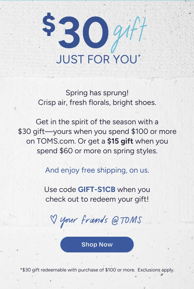 $30 Gift Just For You - Image
