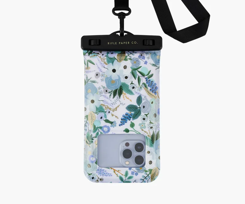 Image of Waterproof Pouch - Garden Party Blue