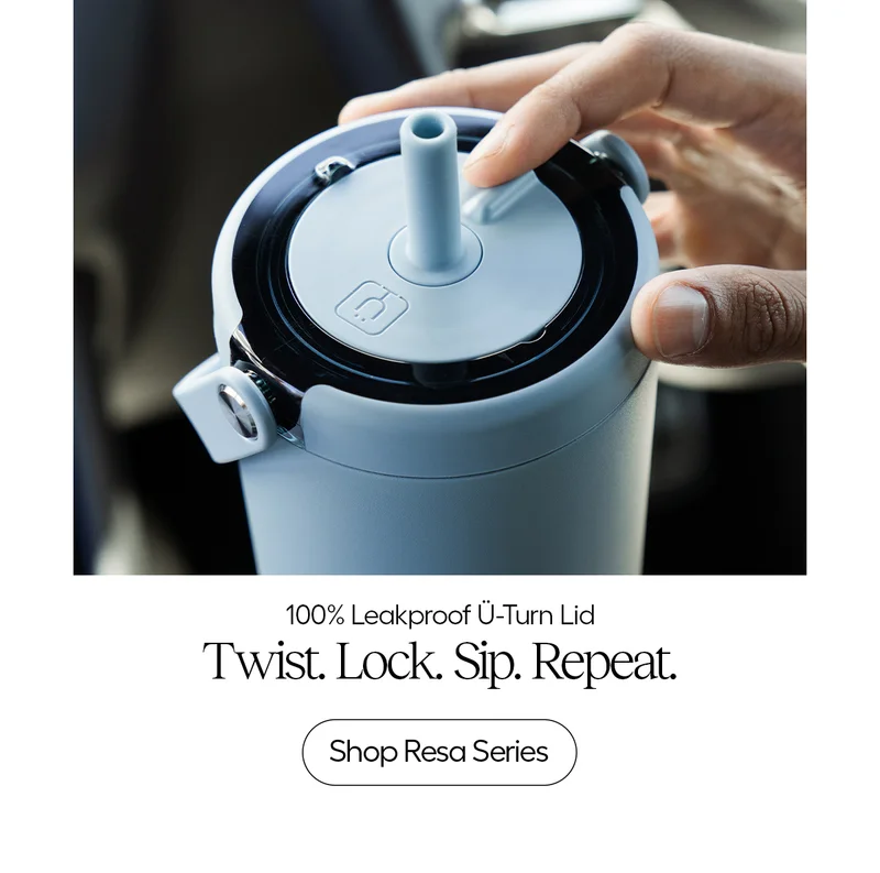 100% Leakproof Ü-Turn Lid. Twist. Lock. Sip Repeat. - Shop Resa Series