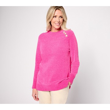 Belle by Kim Gravel Anchor Button Chenille Sweater