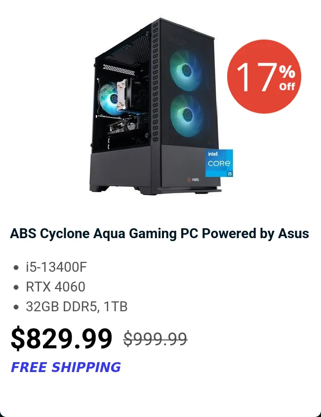 ABS Cyclone Aqua Gaming PC Powered by Asus