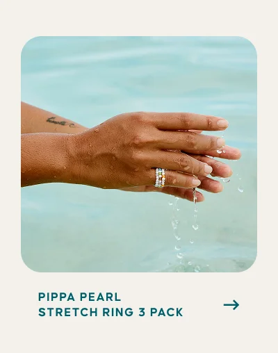 Pippa Pearl Stretch Ring 3 Pack