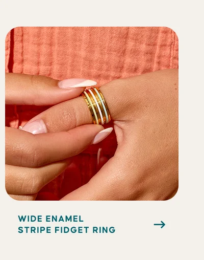 Wide Enamel Stripe Fidget Ring
