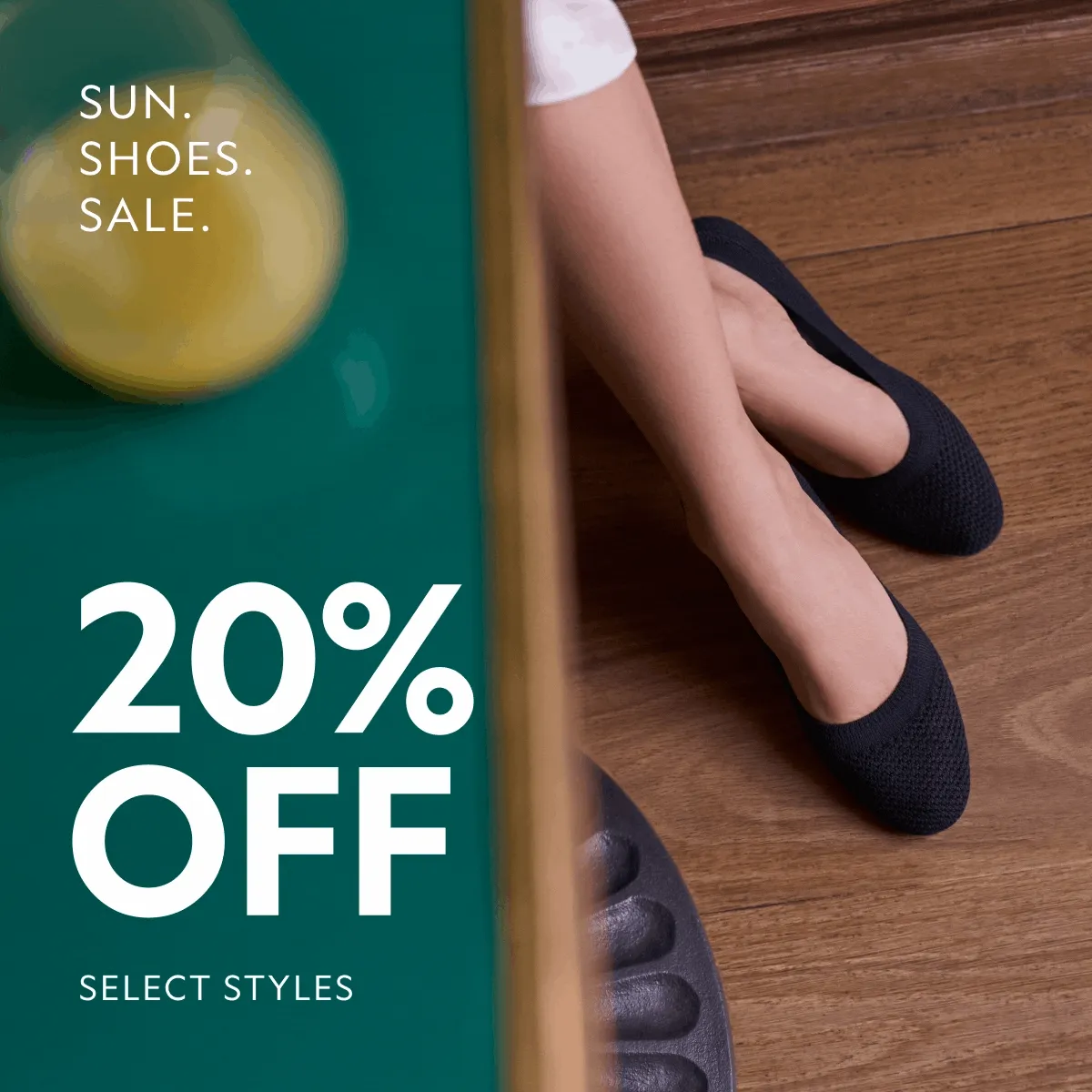 Sun. Shoes. Sale. 20% off in select styles