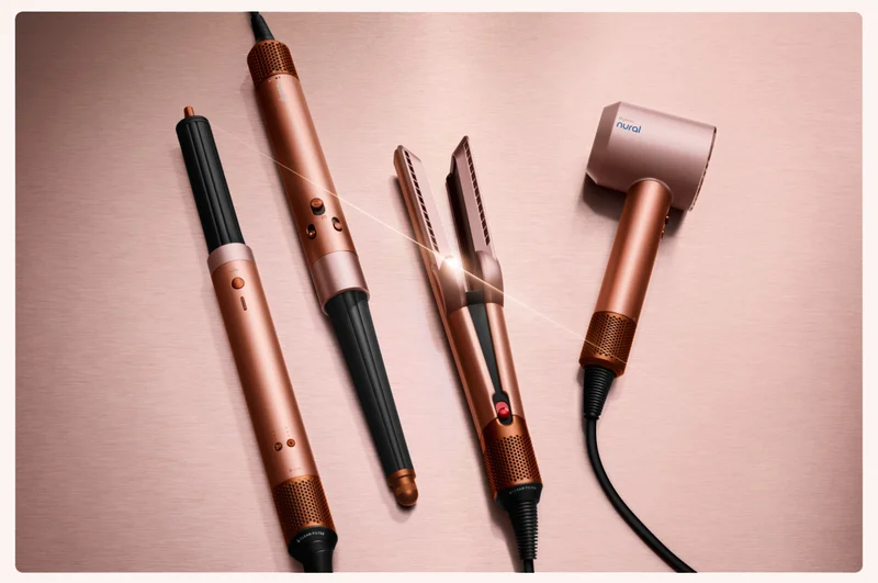 A collection of devices from the Dyson Beauty range