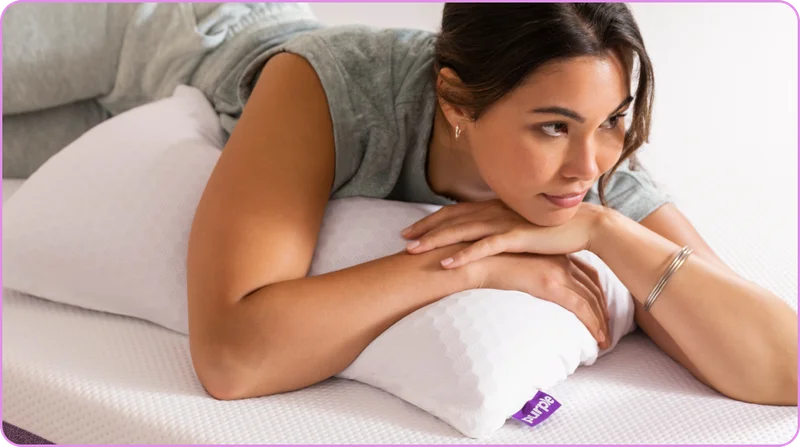 Woman resting on pillow