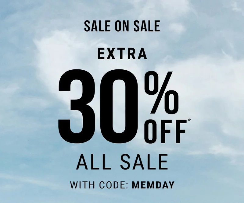 Sale on Sale Extra 30% Off* All Sale With Code: discount code
