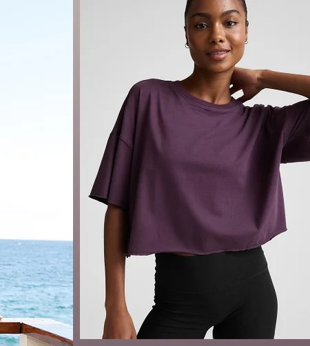 SoftKnit Better Than Ever Cropped Cotton Tee in Brilliant Blackberry