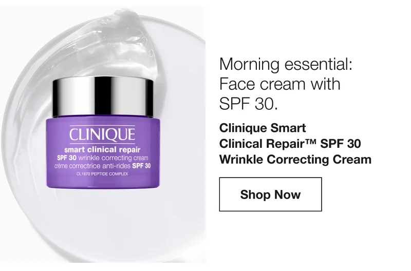 Morning essential: Face cream with  SPF 30. | Clinique Smart  Clinical Repair™ SPF 30 Wrinkle Correcting Cream | Shop Now