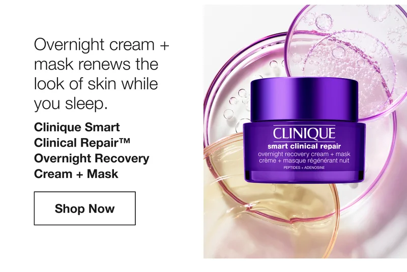 Overnight cream + mask renews the look of skin while  you sleep. | Clinique Smart  Clinical Repair™ Overnight Recovery Cream + Mask  | Shop Now