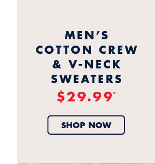 MEn's cotton crew v-neck sweaters     $29.99º     Shop now