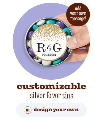 CUSTOMIZABLE SILVER FAVOR TINS