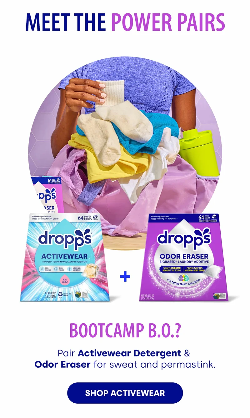 Meet the Power Pairs | Bootcamp B.O.? Pair Activewear Detergent &  Odor Eraser for sweat and permastink. [SHOP ACTIVEWEAR]