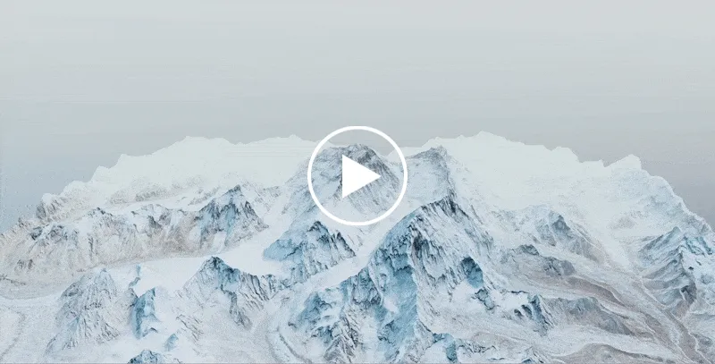 Animation of a camera panning around the summit of Mount Everest.