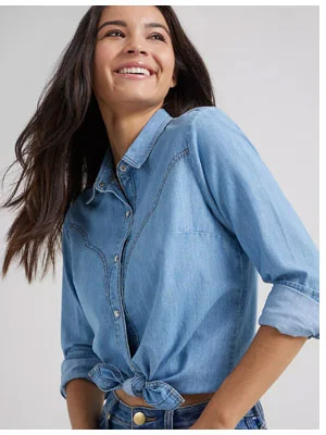 Wrangler® x Yellow Rose by Kendra Scott Denim Shirt