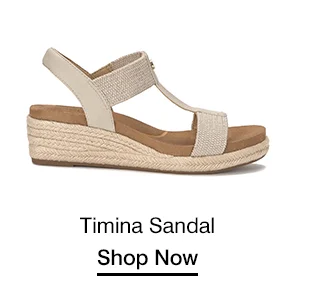 A side view of the Timina Sandal in beige.