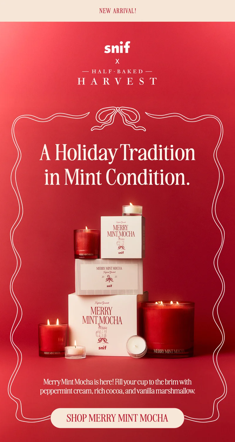 Merry Mint Mocha is here! Fill your cup to the brim with peppermint cream, rich cocoa, and vanilla marshmallow.