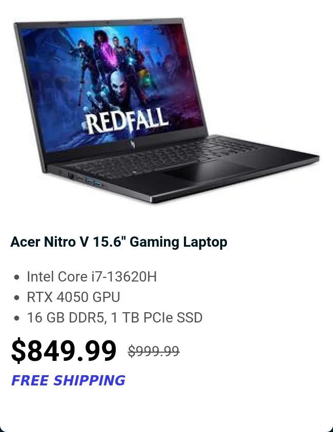 Acer Nitro V 15.6'' Gaming Laptop