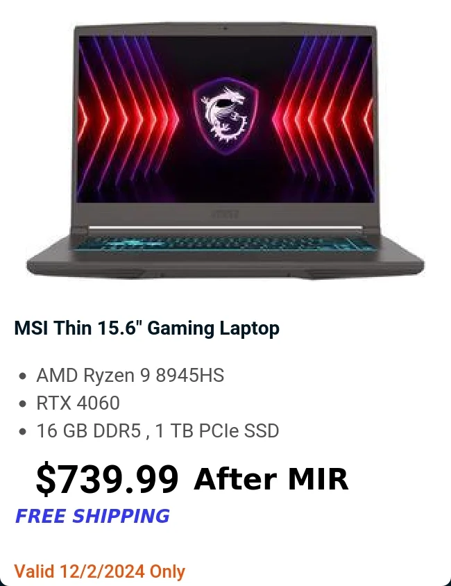 MSI Thin 15.6
