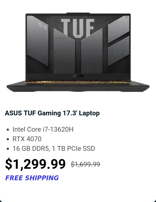 ASUS TUF Gaming 17.3' Laptop
