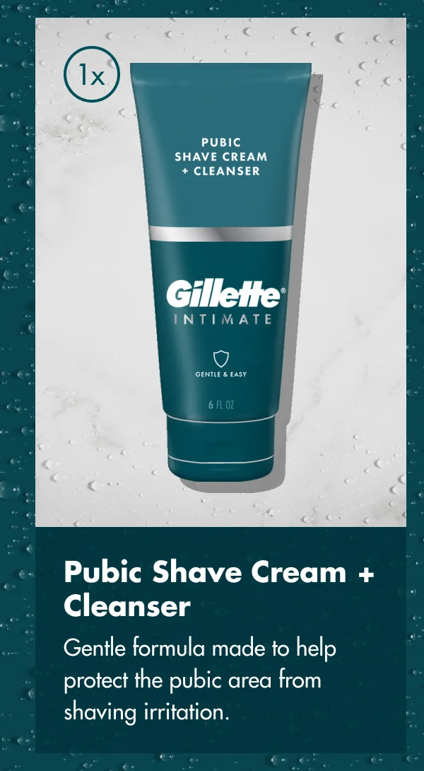 1 Pubic Shave Cream + Cleanser - Gentle formula made to help protect the pubic area from shaving irritation.