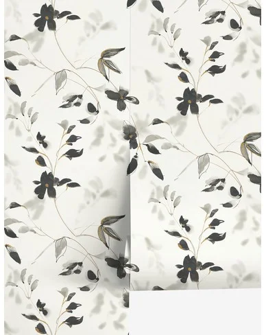 Linden Flower Premium Peel + Stick Wallpaper - Gray