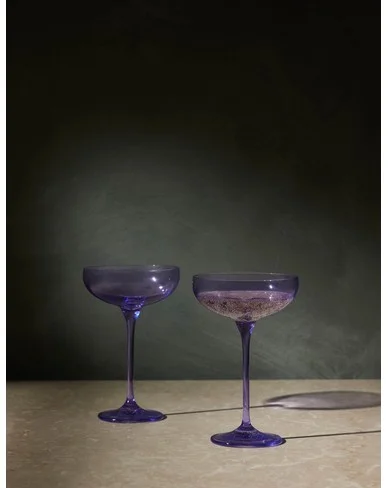 Champagne Coupes (Set of 2) by Estelle Colored Glass-Lavender