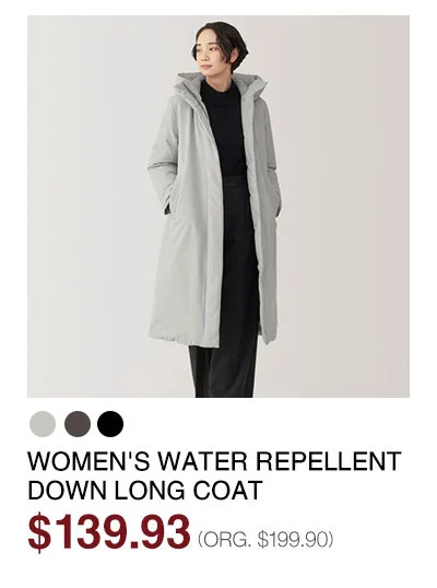 Shop Women's Water Repellent Down Long Coat