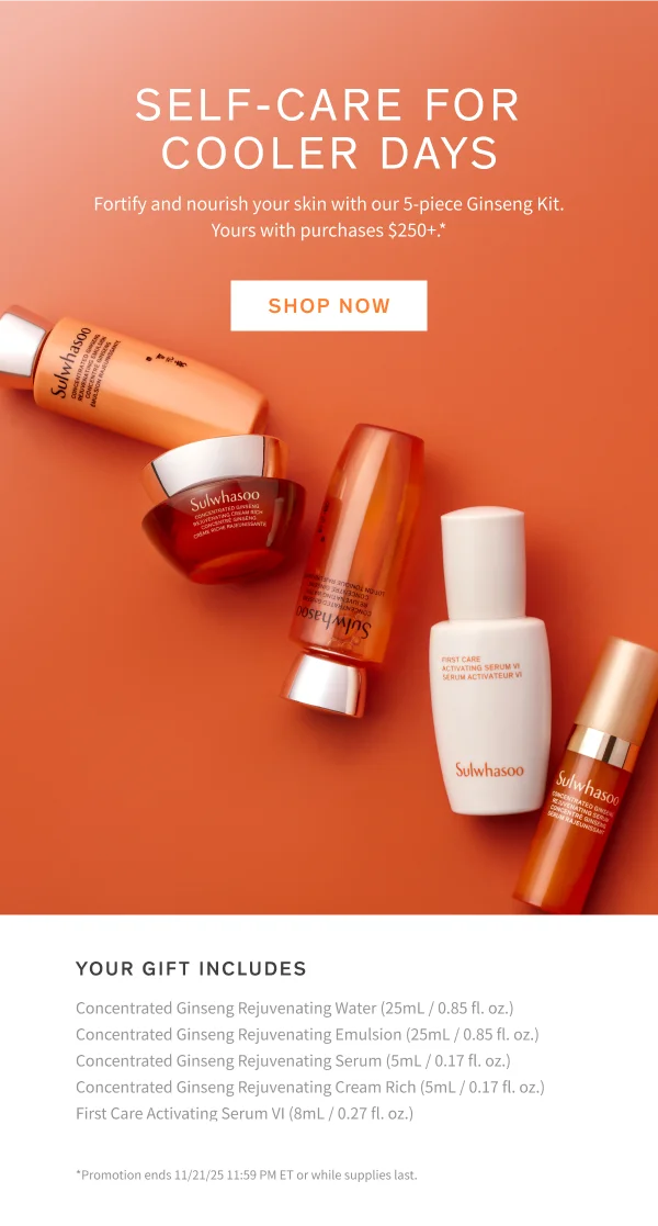 5-piece Ginseng set with $250+ purchase
