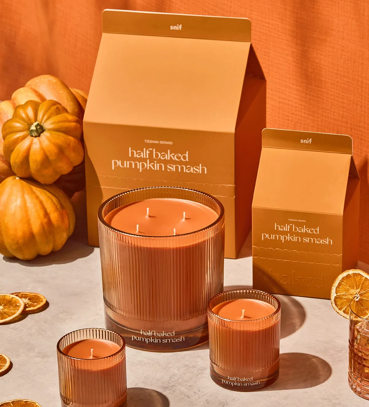 “I’m not normally a pumpkin candle scent lover… this is by far THE best smelling pumpkin candle I have ever smelled in my life.”  - Darcy M. Shop Half Baked Pumpkin Smash. ↗