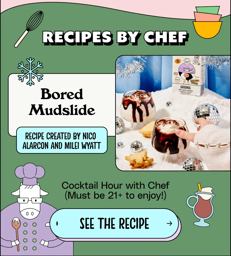 Recipes by chef recipes by chef Bored Mudslide Recipe created by Nico  Alarcon and Milei Wyatt Cocktail Hour with Chef (Must be 21+ to enjoy!) See the recipe
