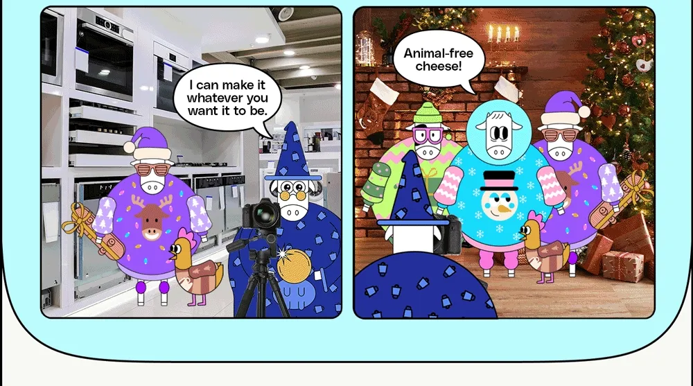 Bored Cartoons: THE COWS take  their holiday  card photo.