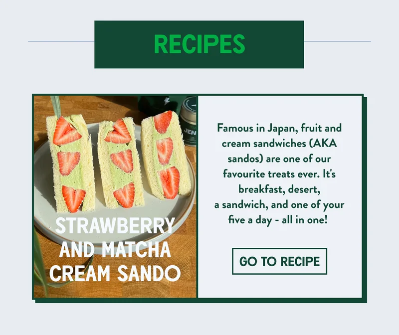 Matcha strawberry cream sando