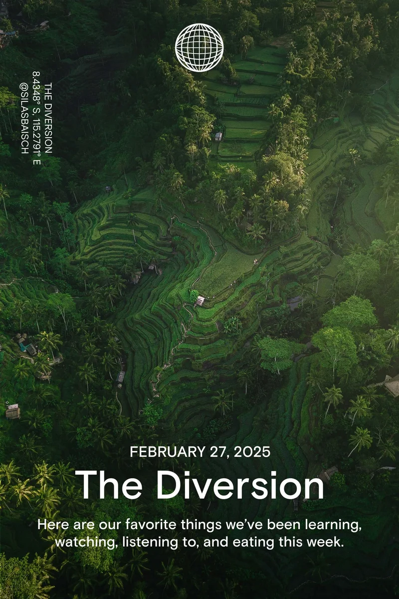 Western Rise: February 27, 2025 - The Diversion - Here are our favorite things we’ve been learning, watching, listening to, and eating this week.Western Rise: July 11, 2024 - The Diversion - Here are our favorite things we’ve been learning, watching, listening to, and eating this week.