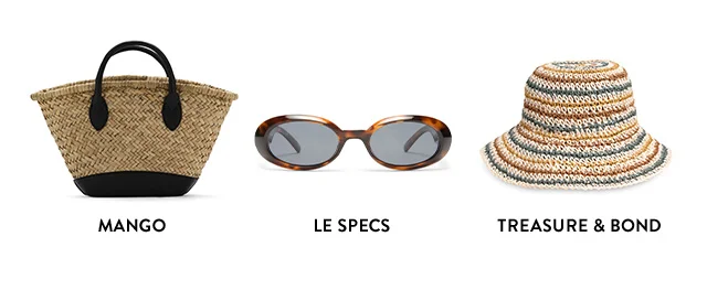 A Mango bag, Le Specs sunglasses and Treasure & Bond hat.