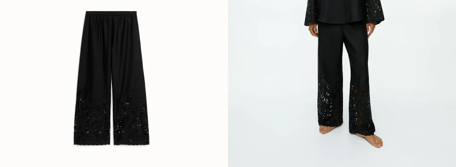 Embroidered pyjamas trousers