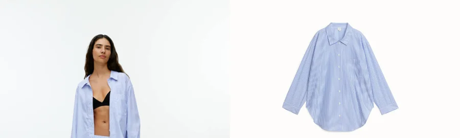 Poplin pyjamas shirt