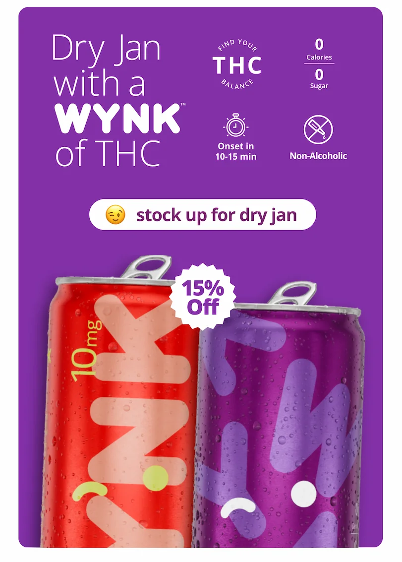 Dry Jan with a Wynk of THC [stock up for Dry Jan]