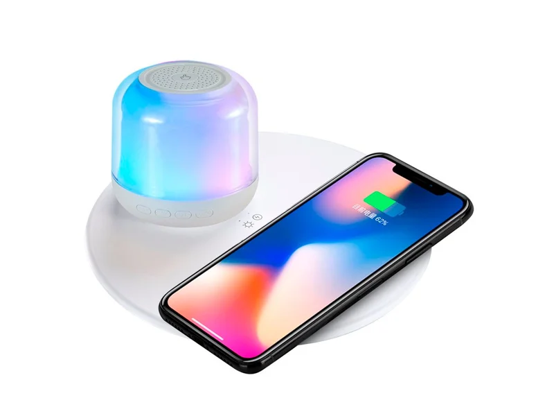 MPM 3-in-1 Mini Speaker, Bluetooth 5.0, Wireless Magnetic Charging Colorful Portable Night Light Speaker