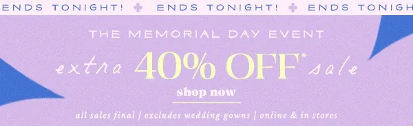 The Memorial Day Event extra 40% Off sale shop now