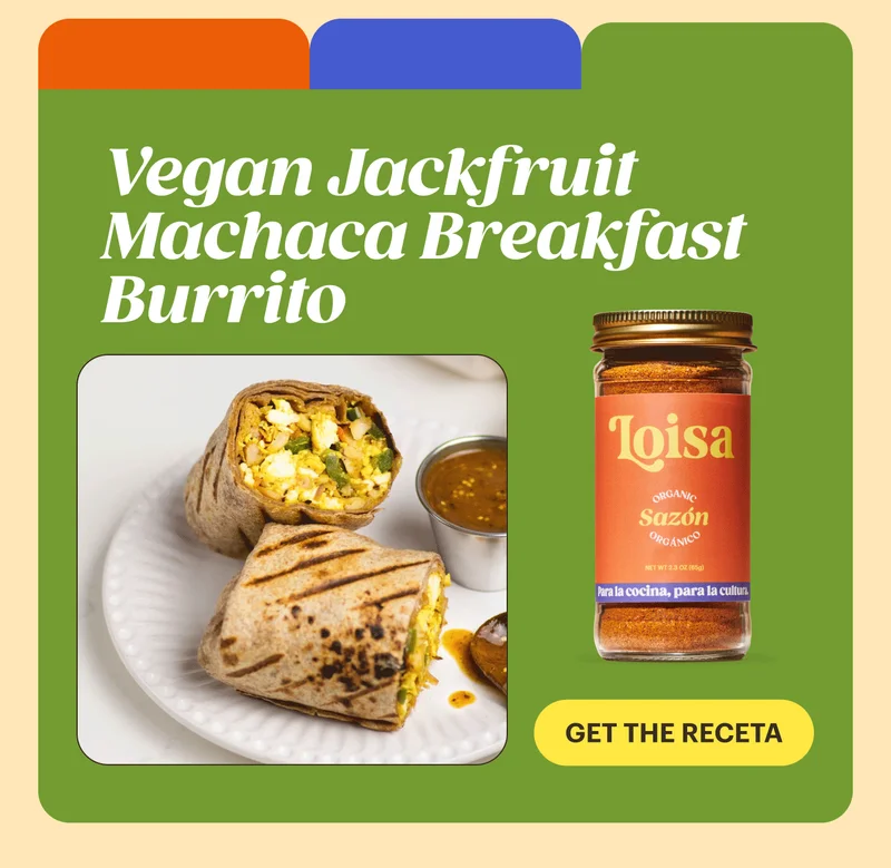 Vegan Jackfruit Machaca Breakfast Burrito &nbsp;GET THE RECETA