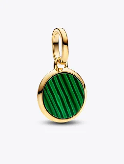 Green Engravable Mini Medallion Charm